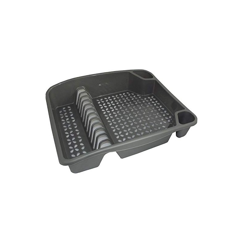 Whitefurze Silver 46cm Kitchen Sink Drainer for Plates, Cups and