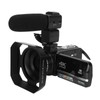 4K Video Camera with Remote Control Microphone Lens Hood 18X