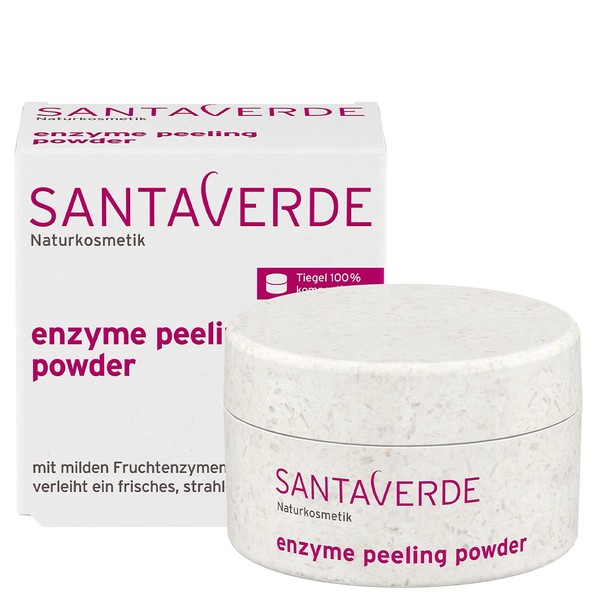 Santaverde /enzyme peeling powder/enzyme peeling/powder/mild and gentle/with mild pineapple fruit enzymes/without mechanical abrasive particles/exfoliating/face and cleavage/100% vegan/23 g
