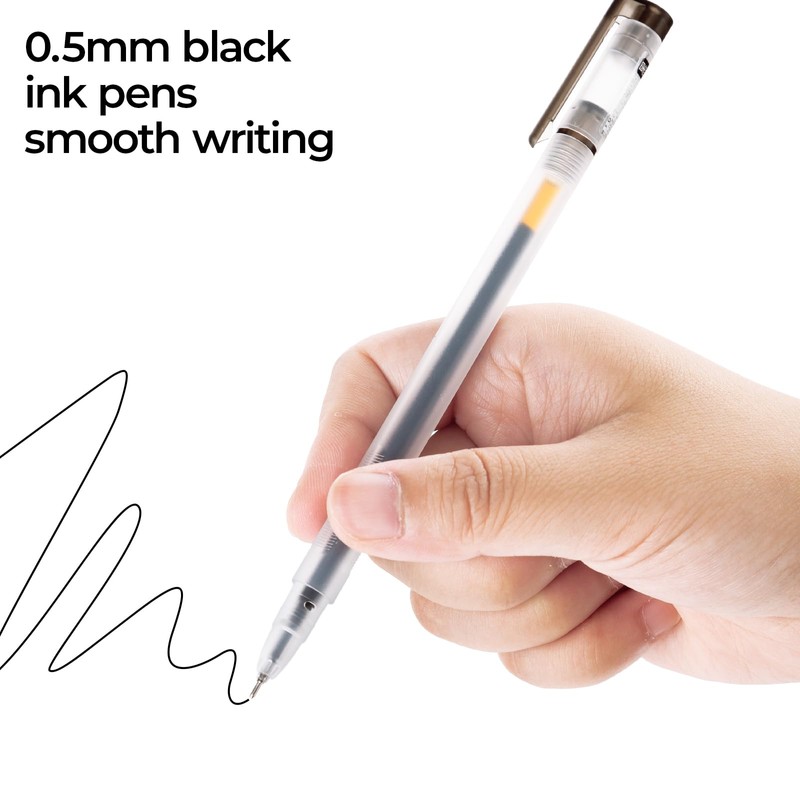 M&G 3 Pcs Gel Pens, 0.5mm Fine Point Pens, Large