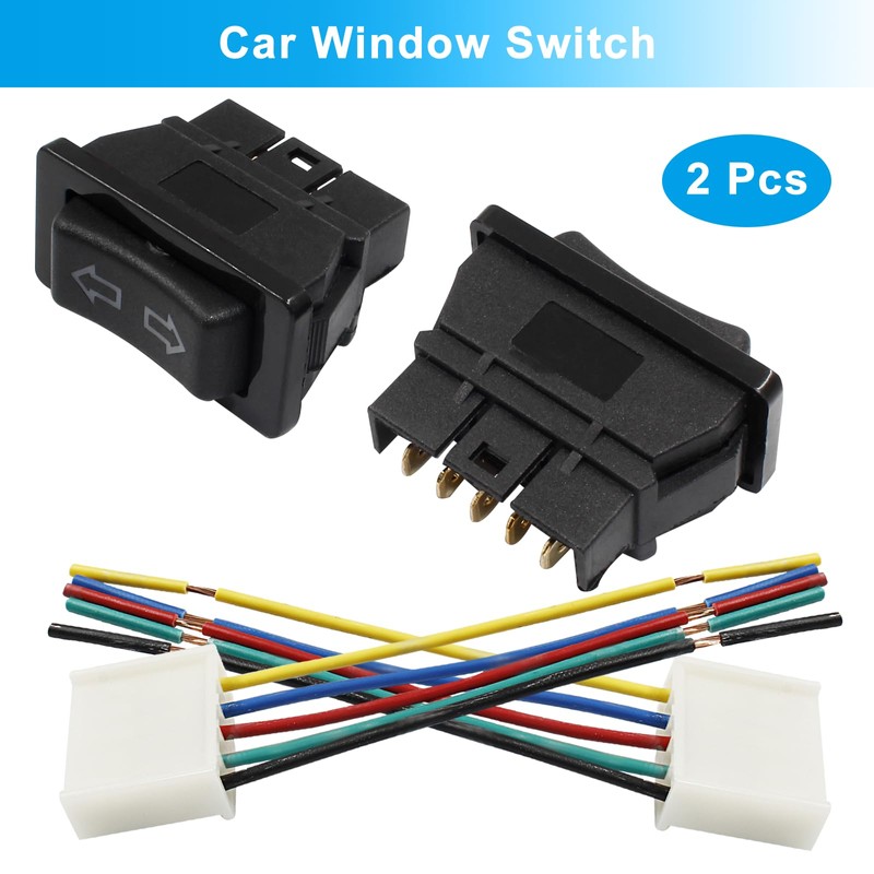 Coufce 2Pcs 5 Pin Car Window Switch, 12V 20A Double
