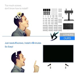 Smart TV Pedestal Foot TV Stand Compatible with 49" 50" 55" TV Included Screw Set (Color: Black)