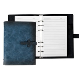 KaiRuiYing Vintage Leather Journal for Men/Women, Refillable Leather Notebook A6 Binder Journals for Writing, Lined Travel Journal with Thick Paper, Ruled Journal Notebook for Work/School