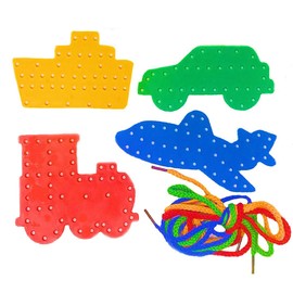 Kids B Crafty 8 Threading Toys Shapes Animals And Transport Lacing Toy - Fine Motor Skills - Toddler Resources - Animal Games - Early Years - Fun Activities
