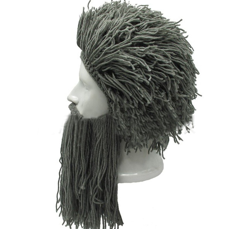 LerBen® Men Women Knit Bearded Hats Handmade Wig Winter Warm