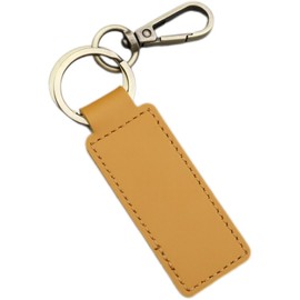 Key Chain Leather Car Keychain Universal Key Fob Keychain D-ring Key Chain for Men and Women (Yellow, One size)