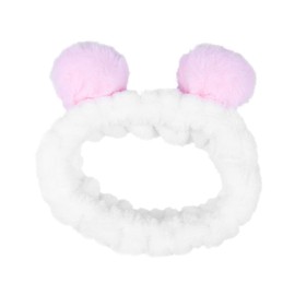 IWOWHERO Panda Ear Women's Hairband Elastic Head Wrap for Makeup Sports and Face Washing Soft Stripe Design Lightweight and Breathable Headband