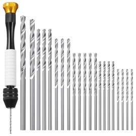 Pin Vise Hand Drill Manual with 22PCS Micro Drill Bits (0.6mm-2.5mm), Stainless Steel Micro Drill Bit Set Rotary Craft Mini Drills for Jewelry Making, Resin, Wood, Plastic, Miniature, Beads, DIY Craft