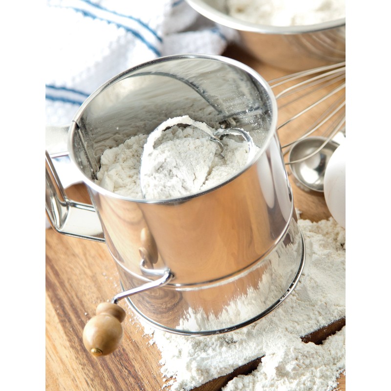 Fox Run Stainless Steel Flour Sifter, 3 Cup Capacity With