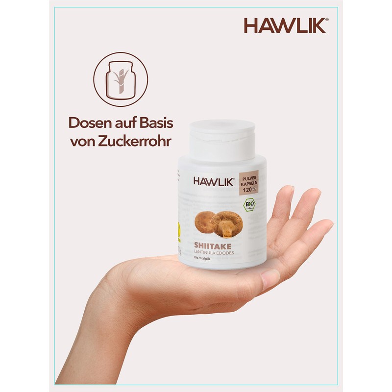 HAWLIK Vital Mushrooms Shiitake Powder Capsules | 250 Capsules |