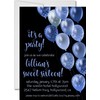 Royal Blue & Black Sweet 16 Invitations With Envelopes, Blue
