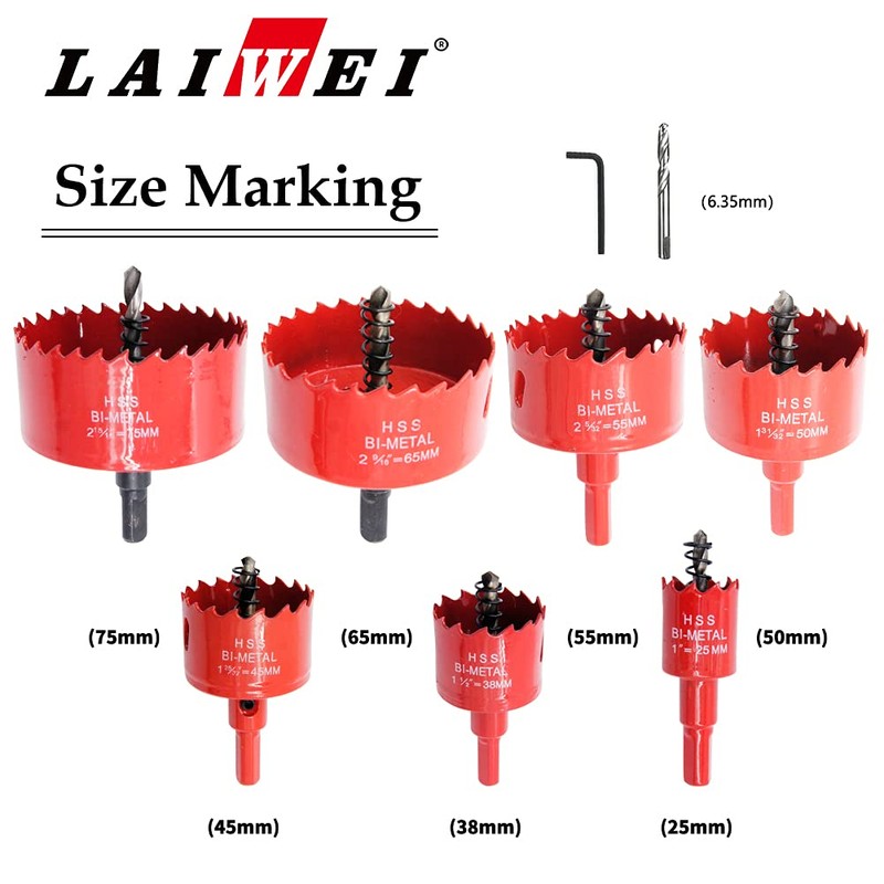 Bimetal Hole Saw Set, LAIWEI Electric Drill Tool, Hole Saw,