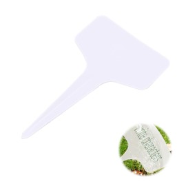 filheraze Horticulture Label, 500 Plastic Vegetable Labels, Reusable T-shaped Gardening Tag with 1 Black Pen, Outdoor Succulent Sign with Waterproof Plastic Plug, White