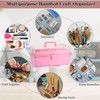 BTSKY 3-Layer 16-Inch Clear Plastic Dividing Storage Box Craft Organizer