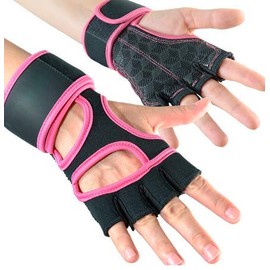 Guantes para GYM con muñequera ajustable par excelente agarre y control. Accesorio deportivo para hombre y mujer, ideal para cargar pesas, gimnasio, crossfit, fitness, entrenamientos, gimnasia y hacer ejercicio. Guantes de neopreno para barras. (Rosa, Ch
