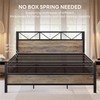LIKIMIO California King Bed Frame, Tall Industrial Headboard 51.2 ",