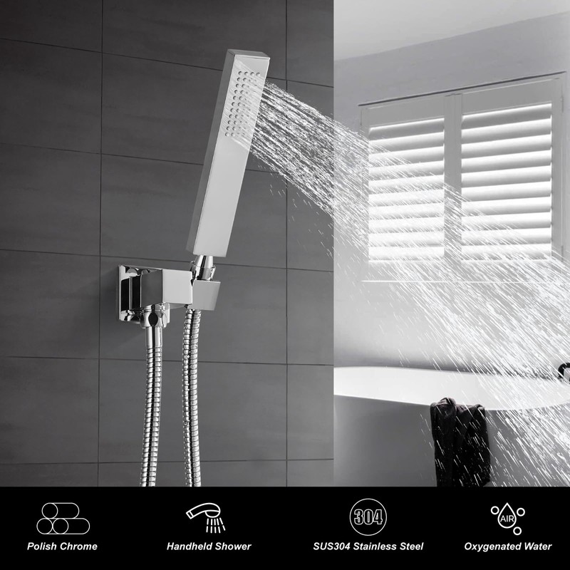 Heyalan SUS304 Stainless Steel Handheld Shower Wand High Pressure Luxury