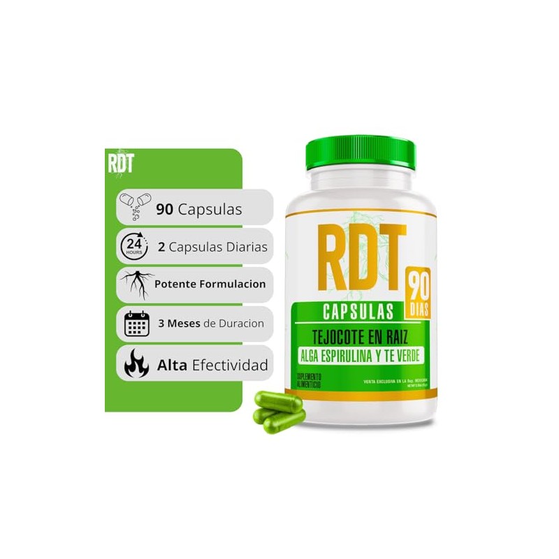RDT Capsulas RDT Raiz + Espirulina + Te Verde (Extremadamente