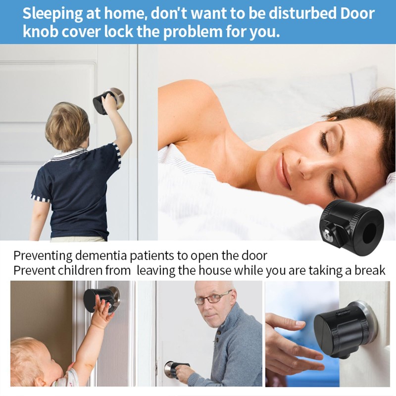 Child Proof Door Knob Cover Lock for Dementia Elderly Safety