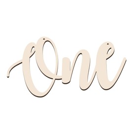 AHANDMAKER Letter One Wooden Sign Decoration, Wooden One Letter Sign for 1st Birthday, Wall Hanging Art Decorations Photo Props for Birthday, Anniversary, Baby Shower Party Decoration, 5.9x11.81"