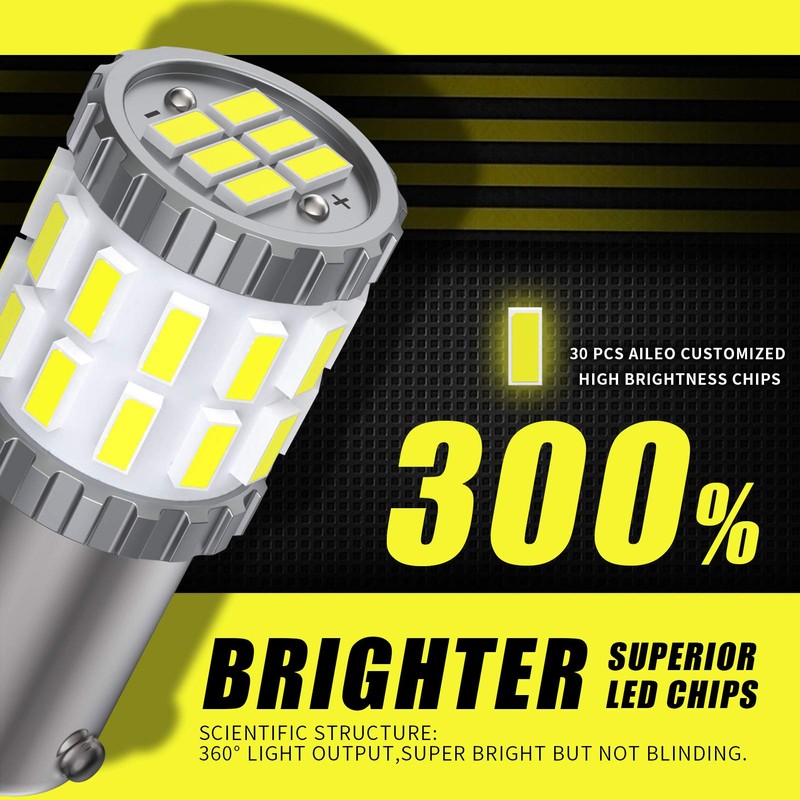 AILEO BAY9S H21W LED Bulb White 6000K 3014SMD Extremely Bright