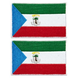 stidsds Paquete de 2 parches bordados de la bandera de Guinea Ecuatorial, banderas de Guinea Ecuatorial, parches tácticos militares para ropa, sombreros, mochilas, decoraciones de orgullo