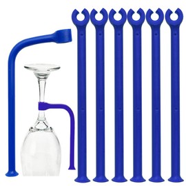 UoYu 21cm New Dishwasher Wine Glass Protector Tether Silicone Dishwasher Attachment Kitchen Gadget Clip(Blue/8pcs)