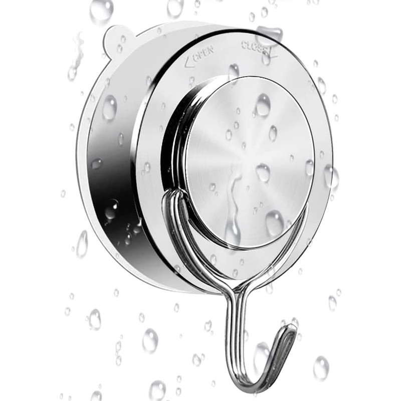 KOMUNJ Pack of 4 Suction Cup Hooks, Stainless Steel Extra
