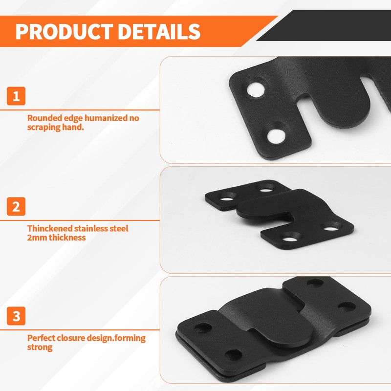 Stainless Steel Flush Mount Bracket, Interlocking Heavy Duty Photo Frame