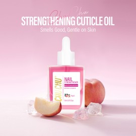 CHUCHU Nail Strengthener - Peach Scent Nail Repair Growth Moisturizing Treatment - Natural Jojoba Vitamin B & E Cuticle Oil for Dry Cracked Nails