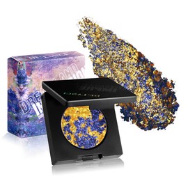 DE'LANCI Duochrome Shimmery Pressed Powder, Dazzling Colors Multi-Dimensional Glitter Eyeshadow, Easy to Wear Gorgeous Chameleon Eye Shadow, Crease Resistant Waterproof Duo Chrome Eyeshadow, 12