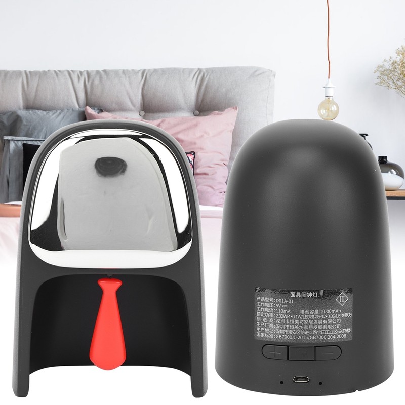 Smart Alarm Clock Gentleman Appearance Multifunctional Bedroom Bedside DecorationBlack