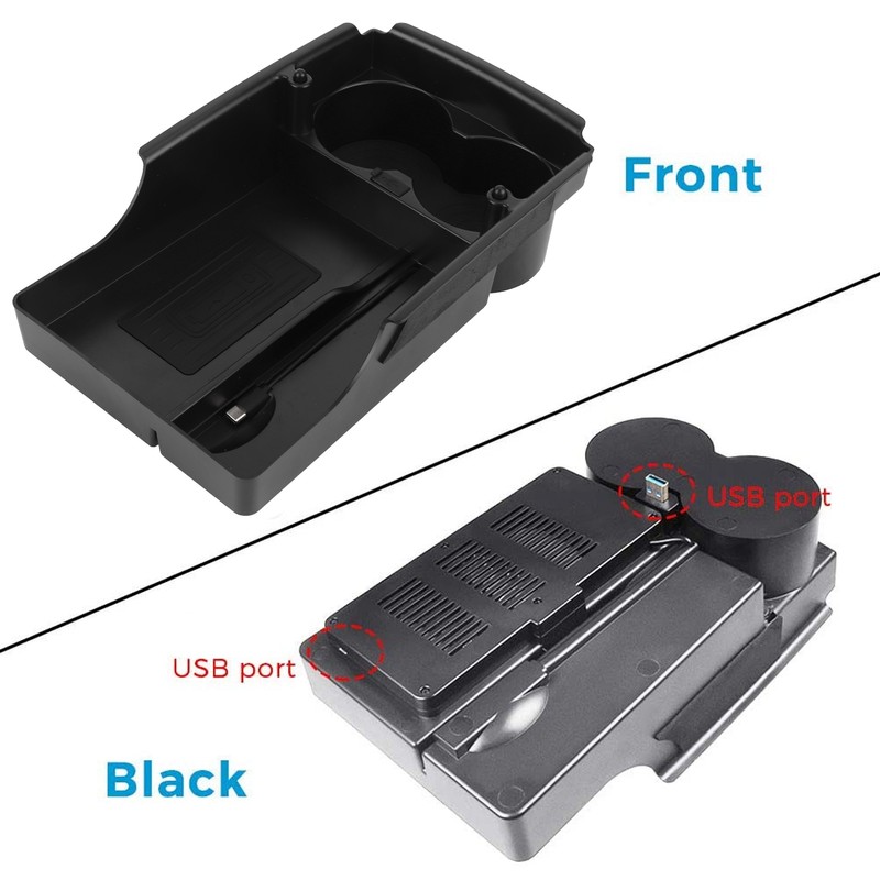 Wireless Phone Charging Pad Organizer Box with Water Cup Holder