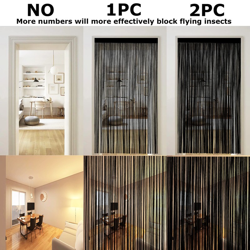 Taiyuhomes String Door Curtains Fly Screen Curtain For Window Decorations