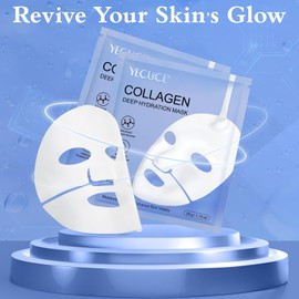 Collagen Maske Overnight (6 Stück) – Koreanische Gesichtsmaske mit Bio-Kollagen für intensive Pflege über Nacht, reduziert feine Linien & Falten, Anti-Aging Tuchmaske