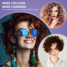 30 7'' Flexible Curling Rods Twist Foam Hair Rollers Soft No Heat And 1 Steel Pintail Comb Rat Tail For Women Long Short Hair(purple 7 X 0.55 Inch) black liquid tension secret curl ruler bamboo:_Pink_7 x 0.39 Inch