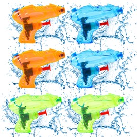 Wasserpistole Kinder, 6 Stück Mini Wasserpistole, Spritzpistole Kinder Hochwertiger Kunststoff, Wasserspritzpistolen, Spritzpistole, BPA-frei, Tolles Spielzeug für Sommer Pool Strand Wasserparty