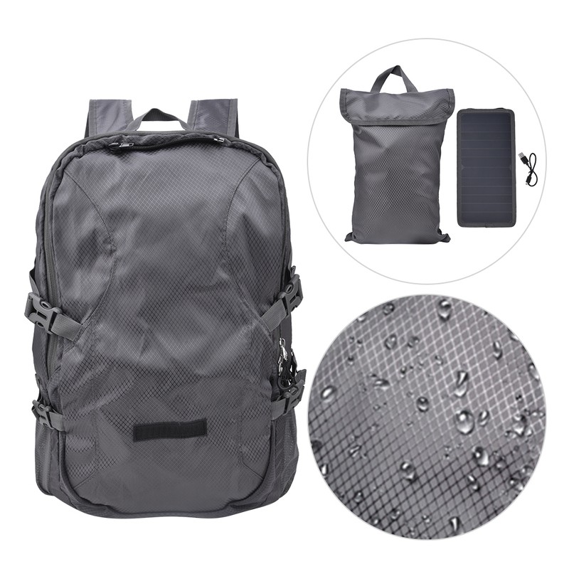 ECE-816 Solar Powered Outdoor Foldable Hiking Backpacks Waterproof Camping Travel
