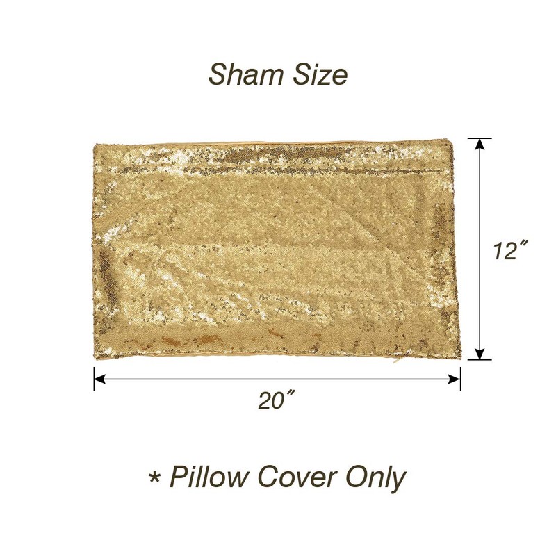 Eternal Beauty Decorative 2 PCS Rectangular Sequin Cushion Covers 12"x20",Sparkle