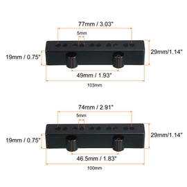 PATIKIL Bass Pickup Cover 100/103mm Neck/Bridge for 5 String Bass Guitar Instrument Parts Black 1 Set