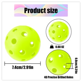 TEAONE Outdoor Pickleballs, 4 PCS High Elasticity & Durable Pickle Balls for All Style Pickleball Paddles (40 Holes)