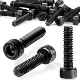 SWTYExt Pack of 60 Hexagon Socket Screws M3 x 16 mm Screws Carbon Steel Cylinder Screws with Hexagon Socket Full Thread Hex Screws for Fasteners (Black)