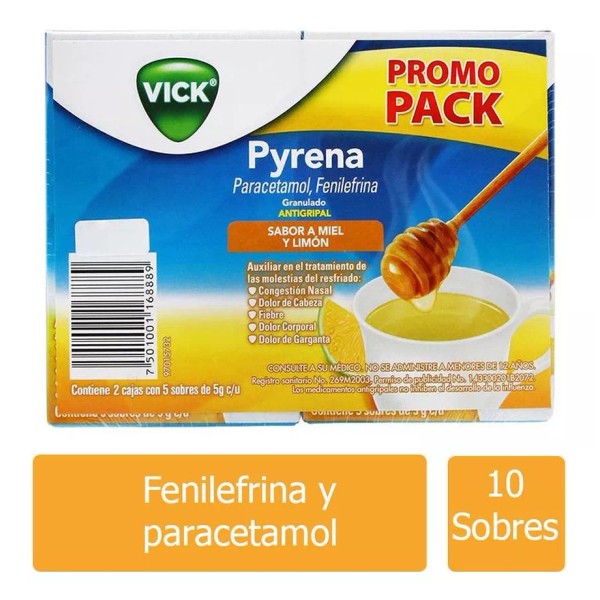 PG Vick Pyrena Miel-limón Con 10 Sobres De 5 G