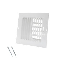 6 x 6 Inch [Duct Opening] Air Vent Covers for Wall or Ceiling - High Airflow 2 Way Steel Ventilation - Adjustable Wall/Ceiling Register, 7-3/4 Inch x 7-3/4 Inch [Overall Dimensions]