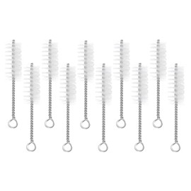PATIKIL Strohhalm-Reinigungsbürsten-Set, 9,9 cm, 2,5 cm Durchmesser, Edelstahl, Nylon, Rohr, Draht-Reinigungsbürste mit Haken für Laborglas, Flasche, Wasserflaschen, Gelb, 12 Stück