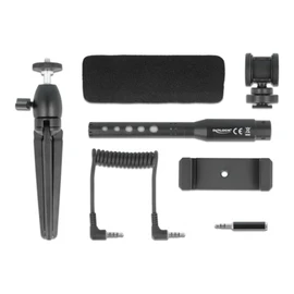 Delock Vlog Shotgun Microphone Set for Smartphones and DSLR Cameras