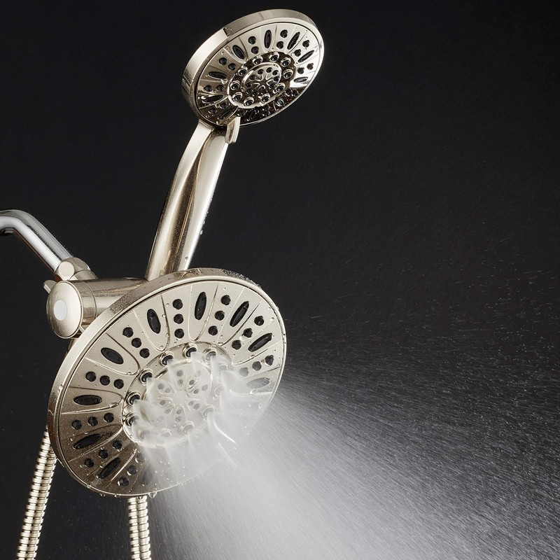 AquaDance Brushed Nickel 7" Premium High Pressure 3-Way Rainfall Combo