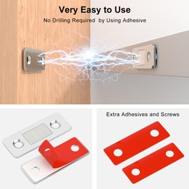 Cabinet Door Magnets Jiayi 6 Pack Ultra Thin Magnetic Door Catch Stainless Steel Drawer Magnet Catch for Sliding Door Closure Kitchen Cabinet Closer Cupboard Closet Door Magnetic Latches Hardware