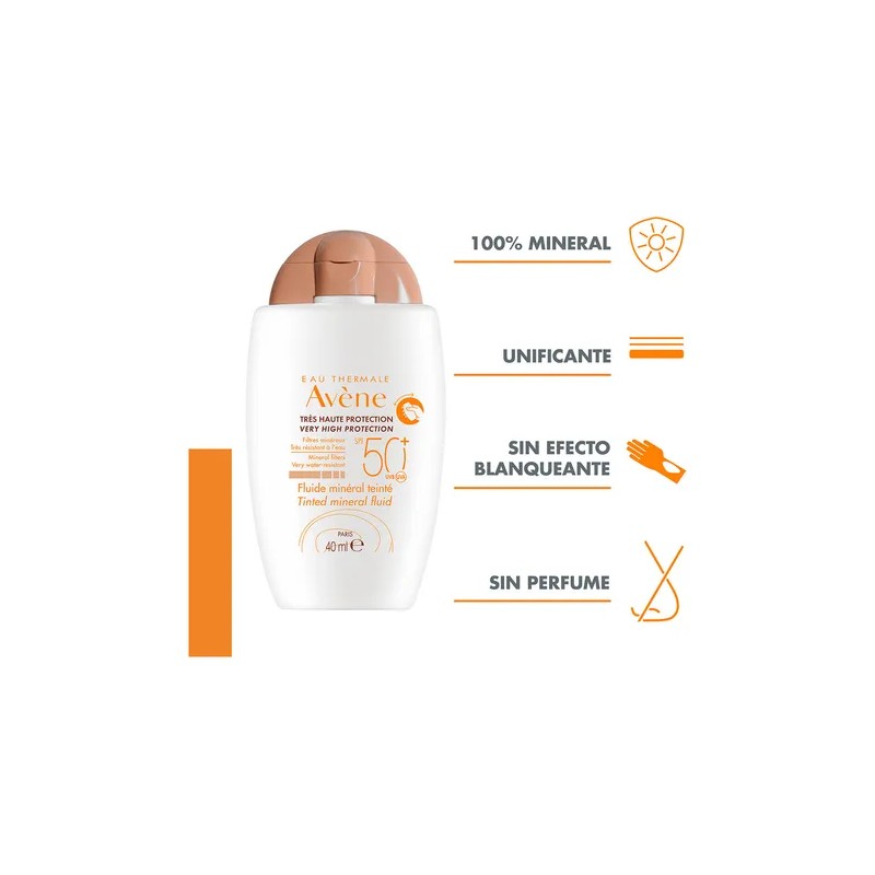 Protector Solar Avne Fluido Mineral Con Color SPF50 40ml