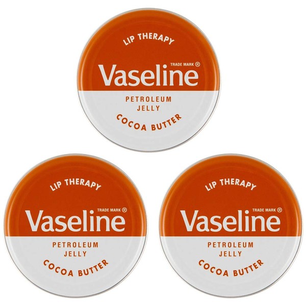 Vaseline Lip Therapy Lip Balm Tins 20g - 3 Cocoa Butter (Pack of 3)